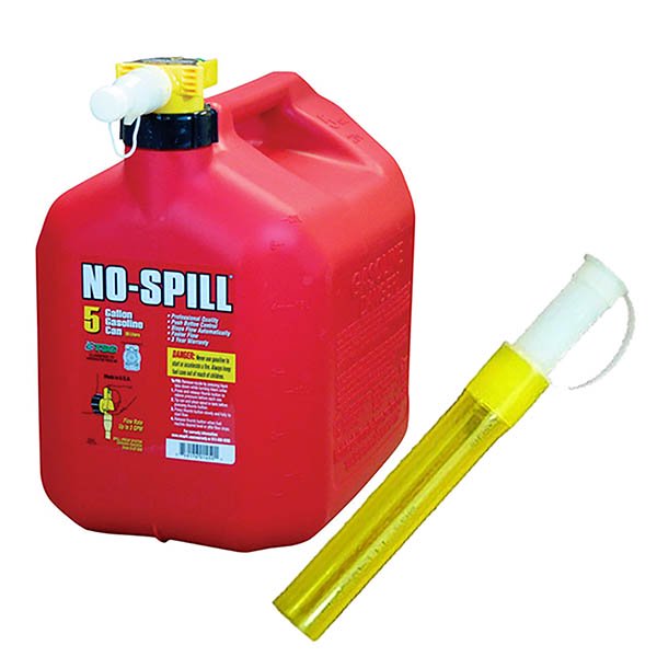 NoSpill 1450 5Gallon Poly Gas Can Budle with NoSpill 206 Flexible