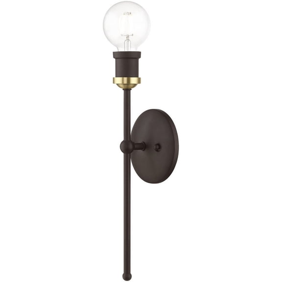 1 Light Ada Wall Sconce in Transitional Style-15 inches Tall and 5 inches Wide-Bronze/Antique Brass Finish Bailey Street Home 218-Bel-4821222