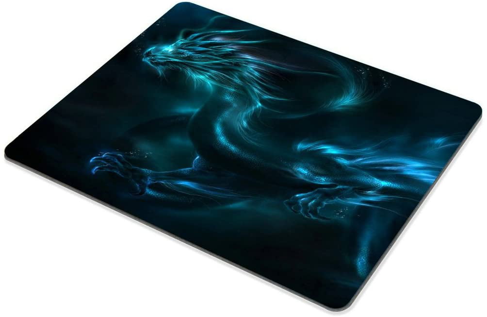 Smooffly Mouse pad Unique Design Mouse Pad Cool Blue Dragon Design Gaming Mousepad