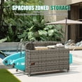 thumbnail image 5 of Dateyes 3-Layer Outdoor PE Wicker Rattan Patio & Poolside Storage Basket with Rolling Wheels, Gray, 5 of 8