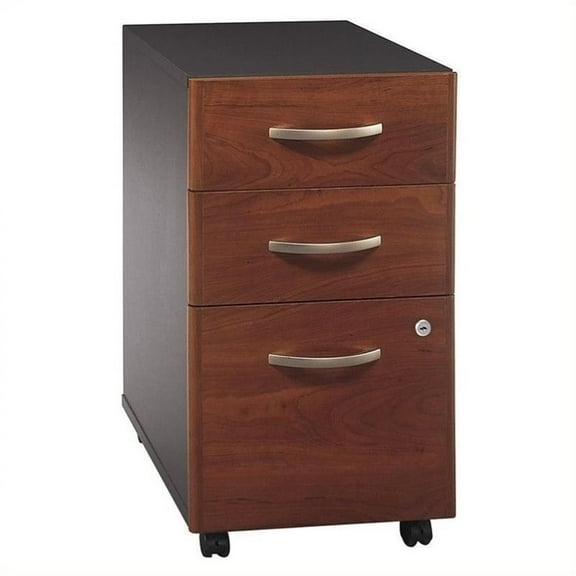 Pemberly Row 3Dwr Mobile Pedestal in Hansen Cherry
