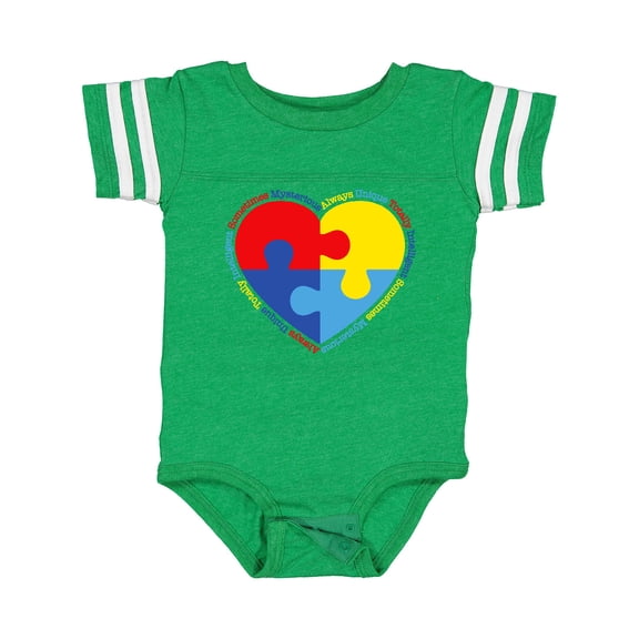 Inktastic Autism Puzzle Heart Boys or Girls Baby Bodysuit