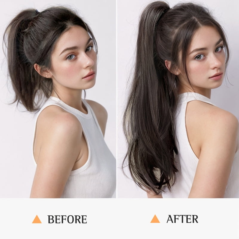 Ocelot Long Hair Extension Synthetic Clip Ponytail Wig Clip High Ponytail Natural Curly Hair Accessories On Woman's Ponytail