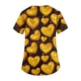 thumbnail image 5 of Womens Valentines Scrub Tops Plus Size Loose V Neck Cute Love Hearts Graphic Scrubs Hoilday Short Sleeve Scrub Shirts Medical Nurse Uniform Nursing Workwear with Pockets Yellow L, 5 of 5