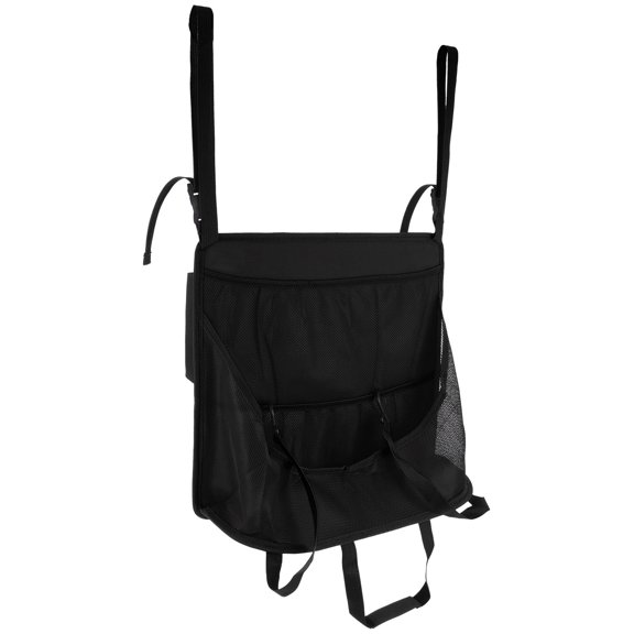 ETEREAUTY Black Oxford Cloth Car Backseat Organizer with Multiple Storage Pockets for Travel and Daily Use