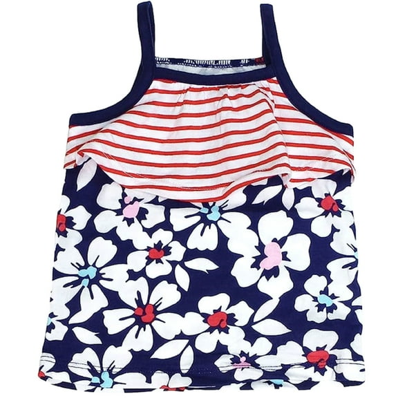 Jumping Beans Little Girls Flowered Flounce Tank Top (6)