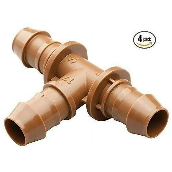 Rain Bird BT50/4PK Drip Irrigation 1/2" Barbed Tee Fitting, 4-Pack x 4