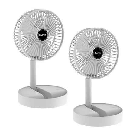 

Foldable Telescopic Fan Portable Fan Low Noise Multipurpose Rechargeable Adjustable Foldaway standing fans Desk Table Fan for Home Traveling 2Pcs