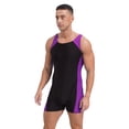 thumbnail image 5 of Zaldita Men's One Piece Sleeveless Wrestling Singlet Gym Sportwear Bodysuit Leotard Underwear Purple XXL, 5 of 7