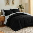 thumbnail image 7 of RUIKASI 5 Pieces Black/Light Grey Twin Bed Comforter Set with Sheets - Bed in a Bag with Comforter and All Season Sheets, Pillowcases, 7 of 7