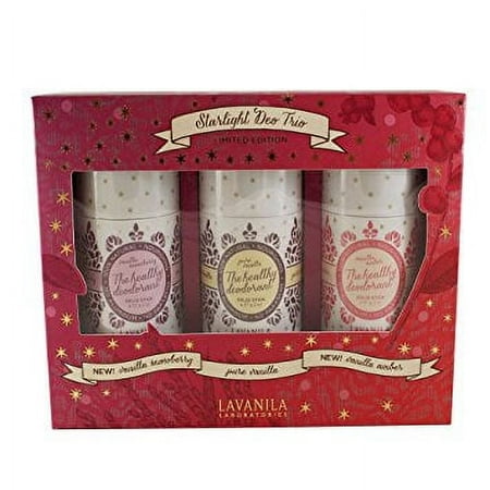 Lavanila Deo Trio The Healthy Deodorant Starlight Deo Trio ( Vanilla Snowberry + Pure Vanilla + Vanilla Amber ) 3 X 2 Oz / 57 G for Women