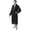 Satin Trim - Black, variant on Mens Fleece Robe Warm Long Bathrobe for Men Bath, Plaid White Black