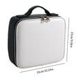 thumbnail image 2 of Qiyester Makeup Train Case Portable Travel Cosmetic Storage Bags Waterproof Women Toiletry Organizer with Adjustable Dividers (White Black), 2 of 10