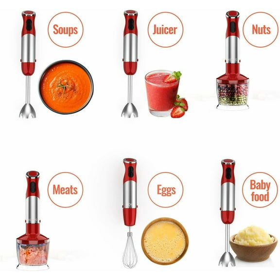 KOIOS Powerful 500W 4-in-1 Hand Immersion Blender Set s 304 Stainless