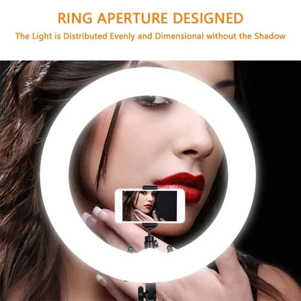 Tianlaimei 18" inch LED Selfie Ring Light with Tripod Stand & Phone Holder for Makeup Live Stream Youtube Video Photography Shooting