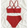 Swimsuit For Girl Big Split Solid Color Bikini Summer Sports Suit
