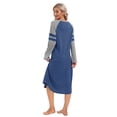 thumbnail image 4 of Womens Long Sleeve Loose Nightgown Sleepwear Full Length Sleepshirt Nightshirt Loungewear, 4 of 8