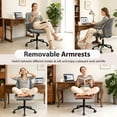 thumbnail image 6 of COOLHUT Home Office Chair, PU Leather Ergonomic Computer Desk Chair with Removable Armrests, Mid Century Modren Armrest Office Chair, Rocking Swivel Task Chair, Dark Gray, 6 of 13
