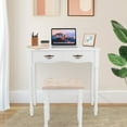 thumbnail image 2 of Topbuy Tri Folding Vanity Mirror Makeup Table Set w/4 Drawers & Stool White, 2 of 5