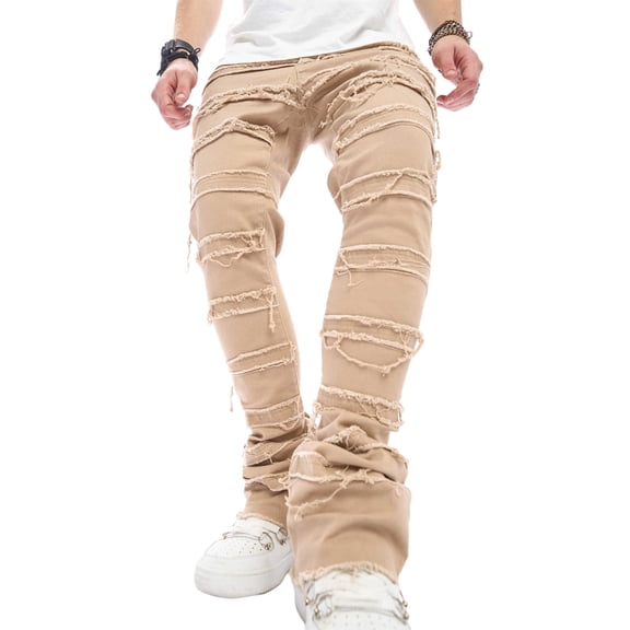 GXFC Men Skinny Jeans Stretch Ripped Denim Pants for Street XS/S/M/L/XL/XXL