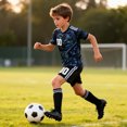 thumbnail image 2 of Kids Printed Soccer Set, Youth Short Sleeve Sports Uniform Kit with T-Shirt, Shorts and Socks for Boys Girls, School Athletic Training & Daily Casual Wear, 2 of 4