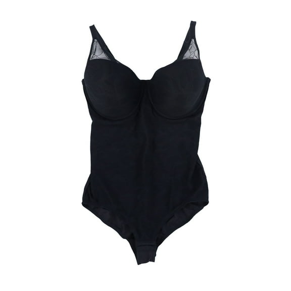 Maidenform Women's Bodysuit Ultra-Light Firm Control Sheer Shapewear Black 38D