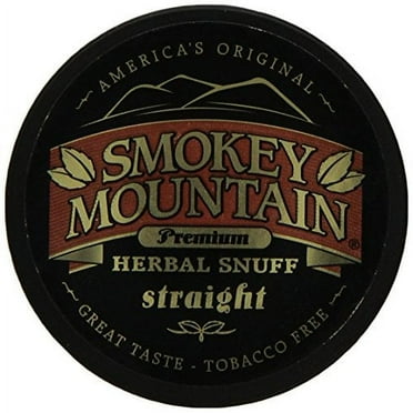 Smokey Mountain Snuff, 5 Cans - Straight - Tobacco Free, Nicotine Free 1oz