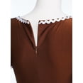 thumbnail image 6 of Hansber Short Puff Sleeve Gingerbread Man Dress for Women Holiday Party Tutu Dress Dancewear Brown S, 6 of 7