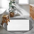 thumbnail image 4 of White Greek Key Large Area Rugs for Bedroom Living Room, Soft Non Slip Carpet Bedside Rug, Geometric Greece Ancient Farmhouse Geo Round Floor Cover Kitchen Accent Rug 3' for Dining Room/Office, 4 of 9