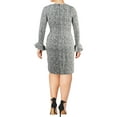 thumbnail image 2 of RALPH LAUREN Womens Gray Ruffled Cuff Long Sleeve V Neck Above The Knee Sheath Dress  Size: 14, 2 of 2