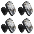 thumbnail image 2 of 4 Pcs Square Cabinet Handle Drawer Pulls Marble Texture Knobs with Screws Furniture Office Cabinet Knob Decoration, 2 of 7