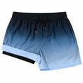 thumbnail image 2 of MADHERO Mens Swim Trunks with Liner 2 in 1 Quick Dry Swimming Shorts Swimwear Navy Blue Light Blue Size l, 2 of 6
