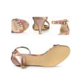 thumbnail image 2 of BLISSFUL STEP Open Toe Ankle Strap Kitten Heel Sandals for Women Rose Gold 8.5, 2 of 6