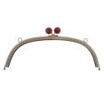 thumbnail image 1 of facefd 24.5cm Métal Arc Cadre Baiser Fermoir Serrure Perle Tête DIY Sac à Main Rouge, 1 of 9