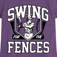 thumbnail image 3 of Instant Message - Swing For The Fences - Girls Fitted Short Sleeve Tee, 3 of 6