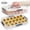 white, variant on rmtaikir Orange Double Layer Egg Storage Box, 36 pieces with lid, stackable and anti drop egg holder, refrigerator storage, portable egg box with handle