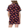 thumbnail image 5 of Halloween Pajamas Kids Size 5-6 Years Childrens Halloween Sleepwear Short Sleeve Top and Shorts Comfort Boys Pjs Black, 5 of 6