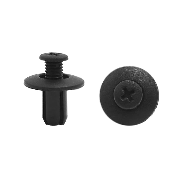 50Pcs 8mmx20mmx14mm Tornillo de Plástico Negro Coche Fijación Panel Forro Panel Remaches Cabeza Redonda