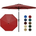 thumbnail image 1 of Parasol de Patio Parasol de Marché 10 Pi Rouge - Robuste Protection UV à 8 Baleines et Imperméable, Inclinaison à Bouton-Poussoir et Manivelle pour Jardin, Terrasse, Piscine, Plage (Lot de 1), 1 of 6