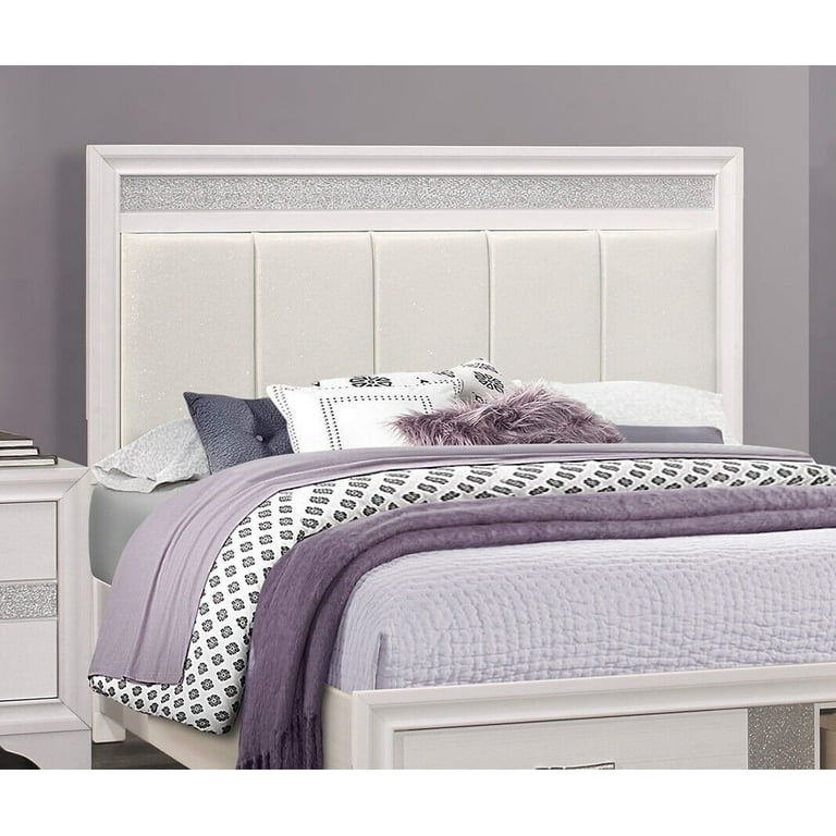 White and cheap silver headboard