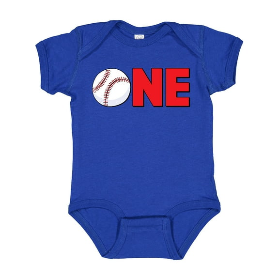 Inktastic One with Baseball Baby's First Birthday Boys or Girls Baby Bodysuit