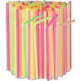 1000100Counts Neon Colored Flexible Plastic Drinking Straws Disposable