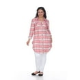 thumbnail image 4 of White Mark Women's Plus Size Plaid Tunic Top, 4 of 6
