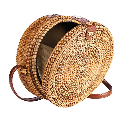 rattan round purse