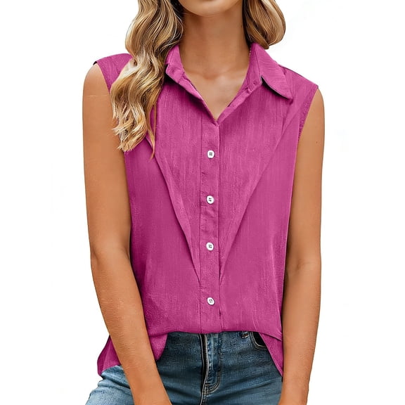 Womens Tank Tops Daily Casual Linen Shirts Sleeveless Shirts Tops Casual Blouses Loose Fit Shirt Tank Summer