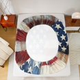 thumbnail image 5 of Feelyou American Flag Print Queen Sheet Sets for Men, Cartoon Stars Lines Flat Sheet, Oil Printing Art Queen Fitted Sheet, Luxury Bedroom Decor, 4-Piece, 5 of 7
