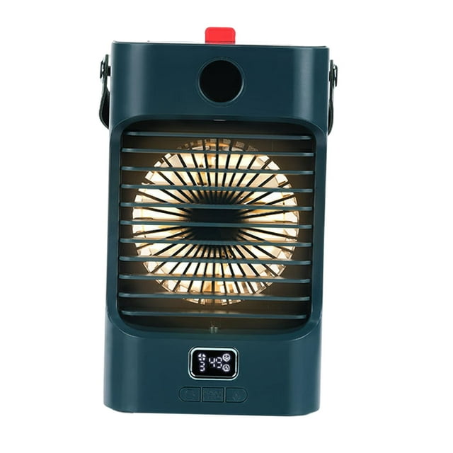 Aire acondicionado portátil, ventilador enfriador de aire USB con luz cálida para escritorio Verde