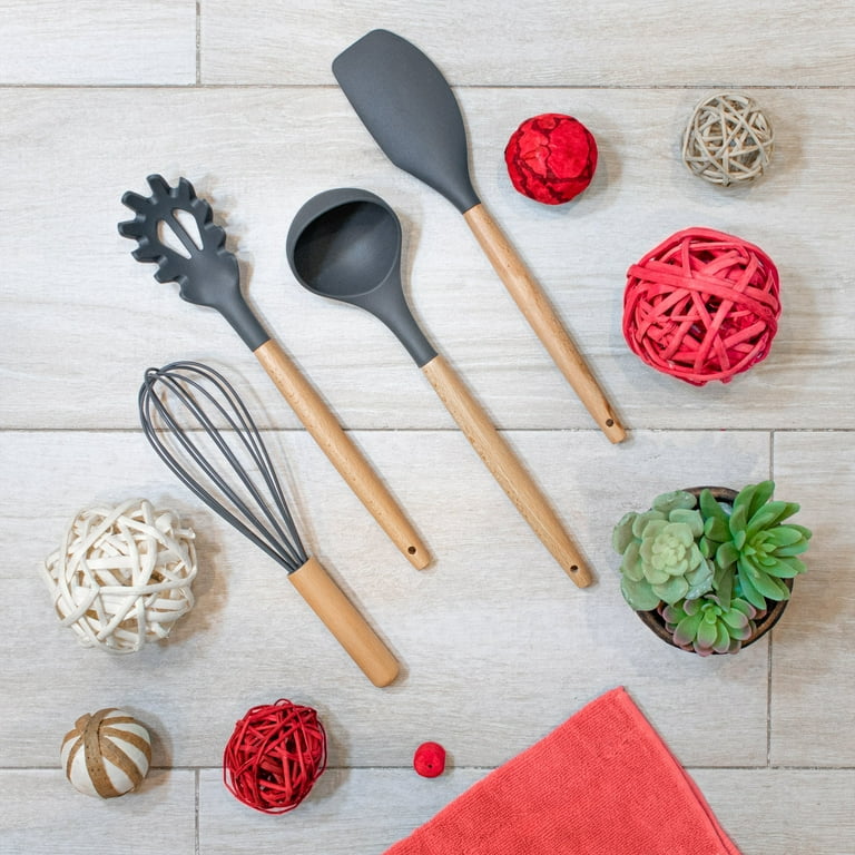  Silicone Kitchen Utensils Set & Holder: Cooking Utensils Set - Kitchen  Essentials for New Home & 1st Apartment- Silicone Spatula Set, Cooking  Spoons for Nonstick Cookware : Home & Kitchen