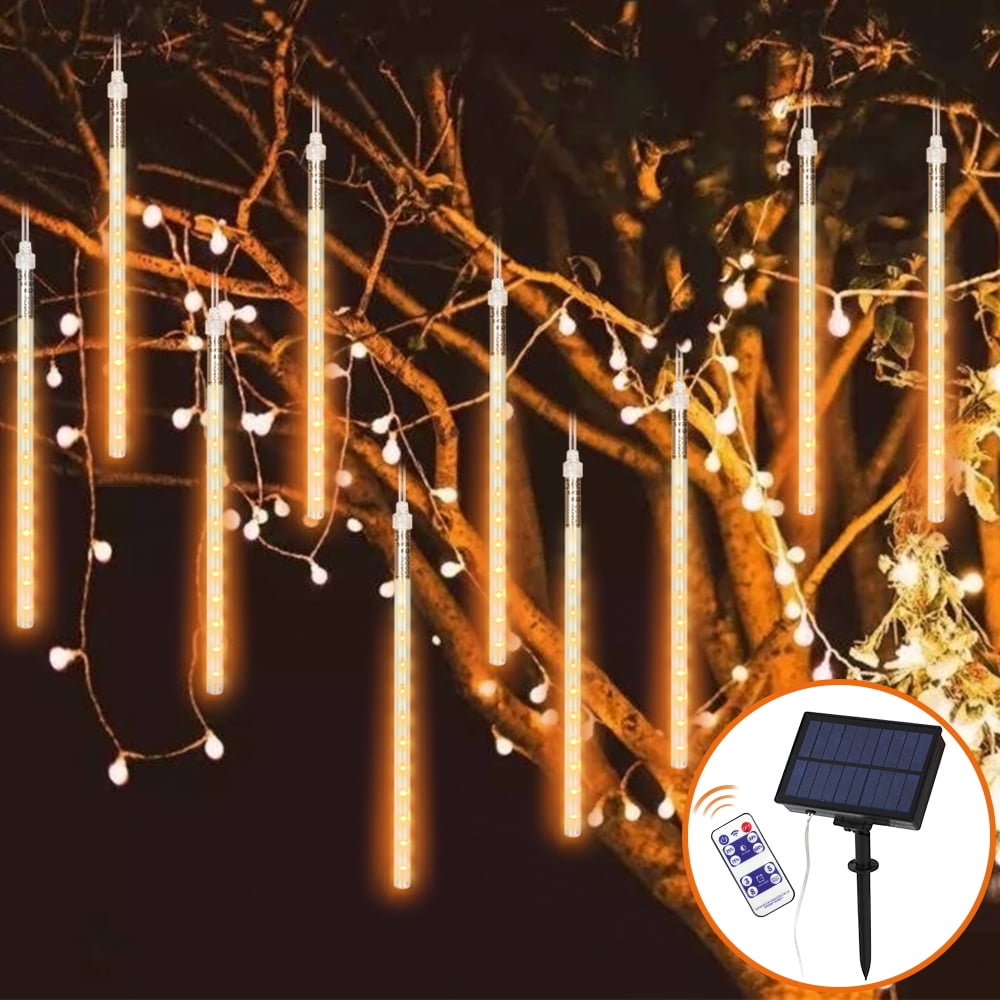 Icicle String Christmas Lights with Remote SolarPowered