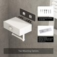 thumbnail image 5 of Toilet Paper Holder with Shelf White Wipes Dispenser for Bathroom Toilet Paper Holder with Storage Upgrade Drawer Design toilet tissue holder Adhesive Small Bathroom Shelf Wall Mount, 5 of 5